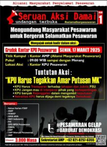 Ditengah Tahapan PSU Pilkada Pesawaran, AMPP Gelorakan Aksi Damai Tuntut KPU Harus Tegakan Amar Putusan MK