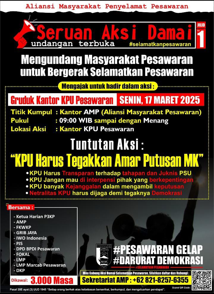 Ditengah Tahapan PSU Pilkada Pesawaran, AMPP Gelorakan Aksi Damai Tuntut KPU Harus Tegakan Amar Putusan MK