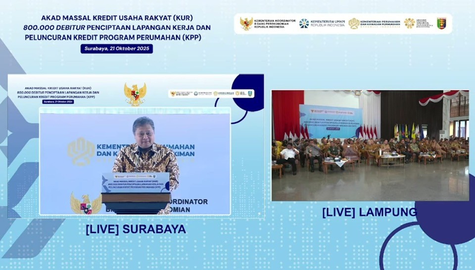Dukung Program Nasional Penciptaan Lapangan Kerja, Pemprov Lampung Serahkan KUR ke Pelaku UMKM