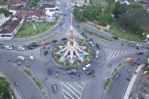 Pantauan Dari Udara, Arus Mudik Lebaran 1447 H di Lampung Utara Terpantau Ramai Lancar