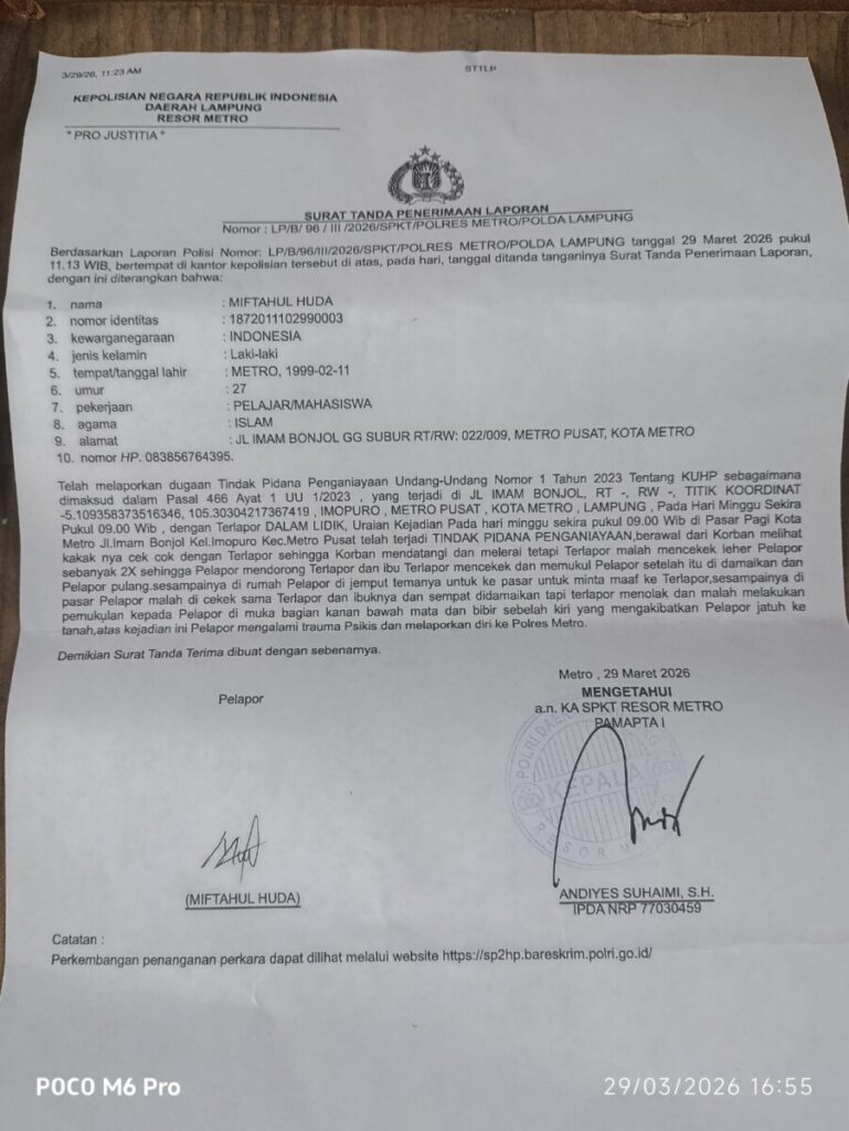 Tragis! Pedagang Pasar Pagi Kota Metro Dianiaya Saat Melerai Ribut Parkir