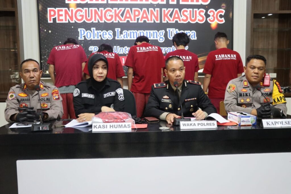 Sepekan Gelar KRYD, Jajaran Polres Lampung Utara Ringkus 5 Pelaku Kejahatan