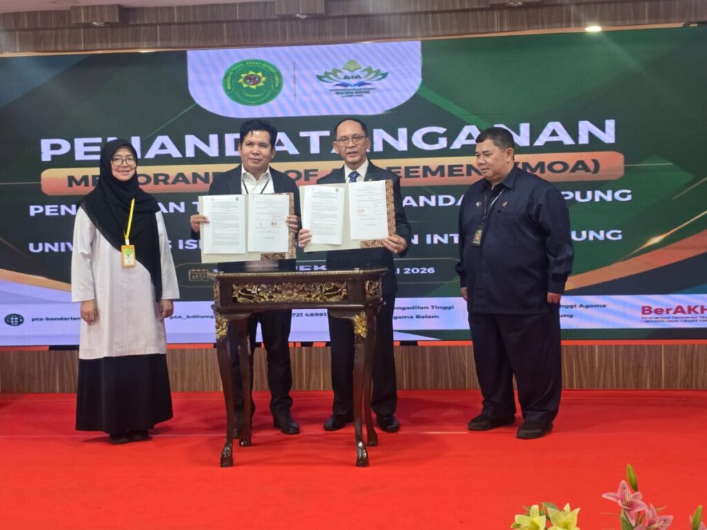 Perkuat Sinergi Akademik dan Lembaga Peradilan, Pascasarjana UIN Raden Intan Lampung dan PTA Bandar Lampung Resmi Jalin Kerja Sama